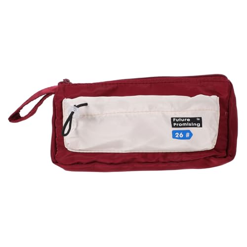 Homoyoyo Großes Kapazitäts Stiftemäppchen Canvas Multifunktionale Federtasche mit Reißverschluss für Teenager zur Aufbewahrung von Schreibwaren Schlüsseln und Handys Rote Farbe von Homoyoyo