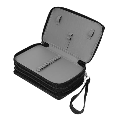 Homoyoyo Großes Pencil Bag mit Vier Fächern Pu Material Farben Stifte Aufbewahrung Großer Stauraum Reißverschluss Federmäppchen für Schüler und Bürobedarf Leichter Organizer für von Homoyoyo