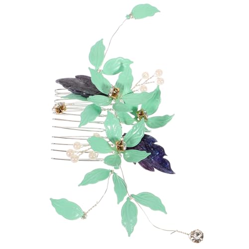 Homoyoyo Grüner Perlen Haarkamm mit Design Eleganter Brautschmuck für Hochzeit Langlebiges Wiederverwendbares Haarschmuck Accessoire für Damen Stilvoll und Auffällig von Homoyoyo