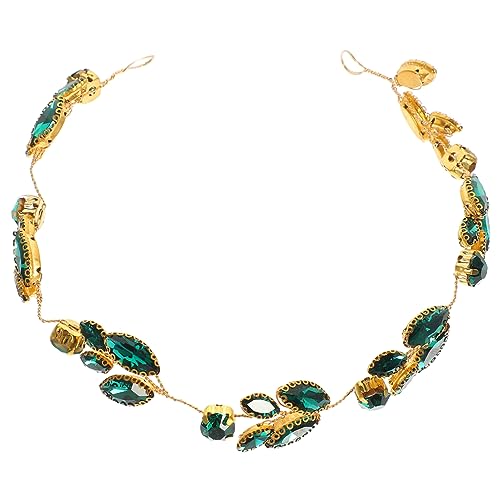 Homoyoyo Grünes Braut Haarband mit Kristallbesatz Eleganter Hochzeitsschmuck Leicht Tragbarer Metall Haarreif für Braut und Hochzeitsfest Dekoratives Accessoire für Festliche Frisuren von Homoyoyo