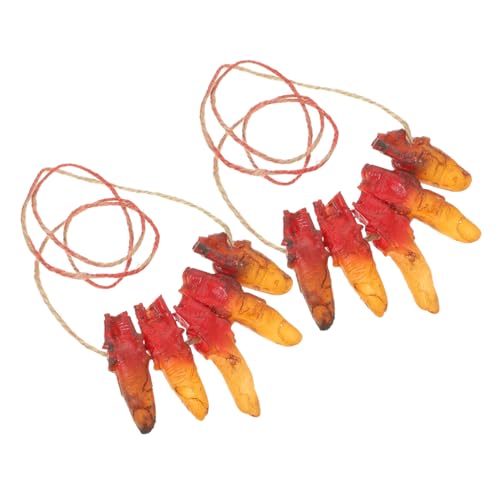 Homoyoyo Gruselige Halloween Halskette Dunkelroter PVC Zombie Finger Anhänger Unisex Langlebige Blutige Deko für Party Zubehör von Homoyoyo