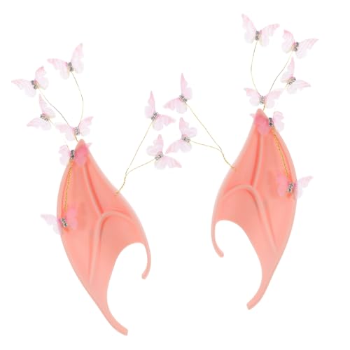 Homoyoyo Gummi-elfenohr Für Halloween-kostüm: Künstlicher Schmetterling Mit Kunstperlen-verzierungen – Requisite Für Cosplay-maskenball Und Feen-rollenspiele von Homoyoyo