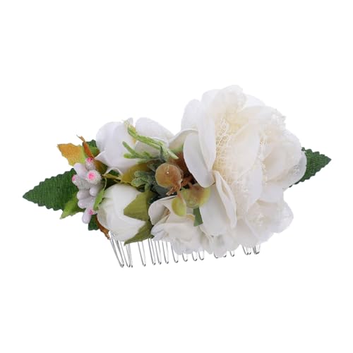 Homoyoyo Haarkamm Braut Hochzeit Künstliche Blume Handgefertigt Stoff Blüten Brautschmuck Haarkamm für Brautjungfern und Blumenmädchen Eleganter Haarschmuck für Besondere Anlässe von Homoyoyo