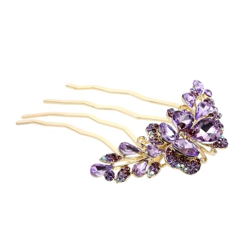 Homoyoyo Modischer Haarkamm Mit Schmetterlings-strass-schleife Und Seitlicher Clip-on-haarnadel Für Damen Und Mädchen Brautschmuck Hochzeitsfeier Alltagsaccessoire von Homoyoyo