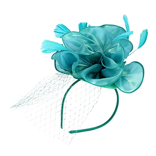 Homoyoyo Haarspange Modischer Cocktailparty Kopfschmuck Haarnadel Stirnband Netz Kirchenhüte Anlass Hochzeitshüte Für Frauen Teeparty Hut Künstliche Krempe Grün von Homoyoyo