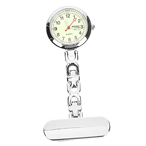 Homoyoyo Hängende Luminöse Brustuhr mit Clip Praktische Stilvolle Uhr für Ärzte Krankenschwestern Zeitablesung im Dunkeln Langlebiges Design für Täglichen Gebrauch Silbern mit von Homoyoyo