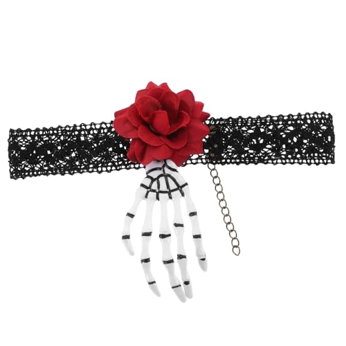 Homoyoyo Halloween Choker Halskette Gothic Punk Skull Cosplay Schmuck für Party und Kostüm Verstellbar Leicht und Dekoratives Accessoire für von Homoyoyo