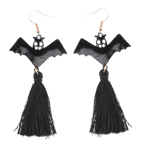 Homoyoyo Halloween Fledermaus Ohrringe mit Tasseln Gothic Ohrhänger Hautfreundlich Langlebig für Party Karneval Alltag Auffälliges Design von Homoyoyo