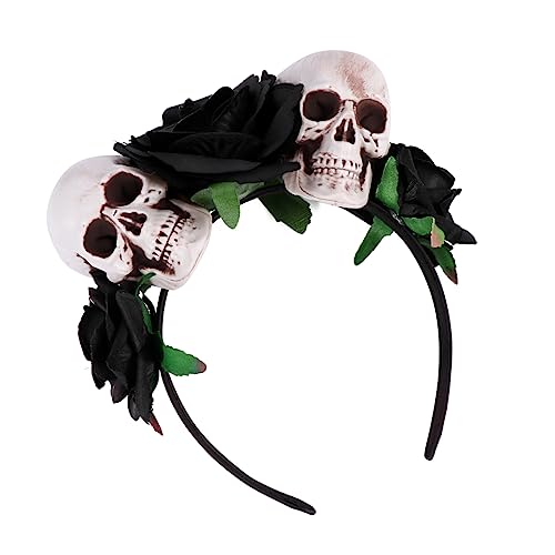 Homoyoyo Halloween Haarreif Mit Künstlichen Rosen Und Schädel-design Perfektes Accessoire Für Halloween-partys Karneval Und Cosplay Modische Kopfbedeckung Für Erwachsene Homoyoyo Halloween Haarreif Mit Künstlichen Rosen Und Schädel-design Perfektes Accessoire Für Halloween-partys Karneval Und Cosplay Modische Kopfbedeckung Für Erwachsene von Homoyoyo