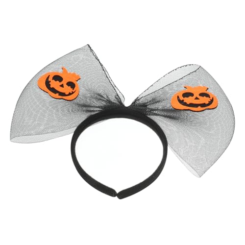 Homoyoyo Halloween Haarschmuck Stirnband mit Mesh Schleife und Kürbis Dekoration Leichtes Cosplay Haarband für Erwachsene Vielseitig für Party Maskerade Karneval und Geschenkidee von Homoyoyo