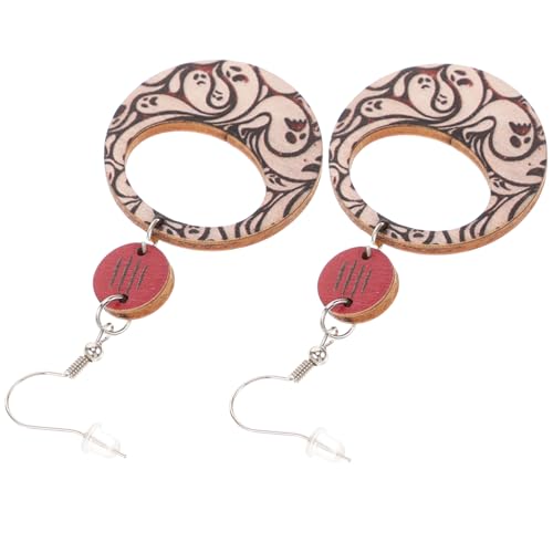 Homoyoyo Halloween Holzohrringe Damen Leichte Hängende Geister Ohrringe Ausgefallenes Design Langlebige Halloween Accessoires für Partys Cosplay und Festivals von Homoyoyo