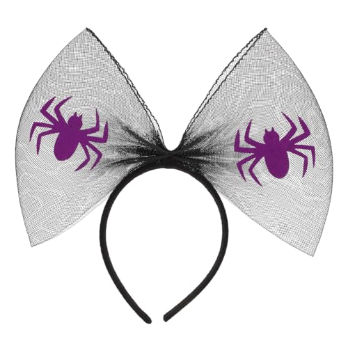 Homoyoyo Halloween Netz Spinnen Haarreif mit Dekorativem Netz und Schleife Leichtes Party Haarband für Erwachsene für Karneval Cosplay Bühnenauftritte und Halloween Feiern von Homoyoyo