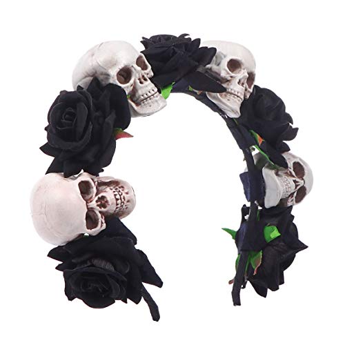 Homoyoyo Halloween Skull Haarband mit Schwarzen Rosen Teiliges für Kostümparty Karneval und Maskerade Leicht und Bequem für Verschiedene Outfits und Frisuren Homoyoyo Halloween Skull Haarband mit Schwarzen Rosen Teiliges für Kostümparty Karneval und Maskerade Leicht und Bequem für Verschiedene Outfits und Frisuren von Homoyoyo