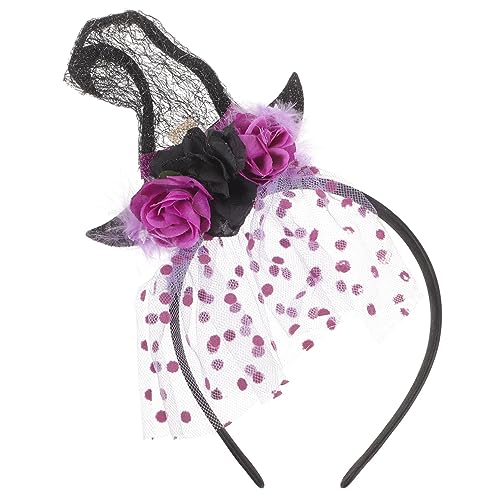 Homoyoyo Halloween Stirnband Hexenhut für Erwachsene Leichtes Modisches Party Haarband Eleganter Haarschmuck Bequemes Halloween Kostüm Zubehör für Fest und Cosplay von Homoyoyo