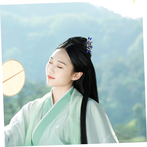 Homoyoyo Handgefertigte Blaue Strass Haarnadeln U Förmig Eleganter Brautschmuck mit Funkelnden Kristallen Robustes Metall Stilvolle Hochzeits und Ballfrisuren für Damen und Mädchen von Homoyoyo