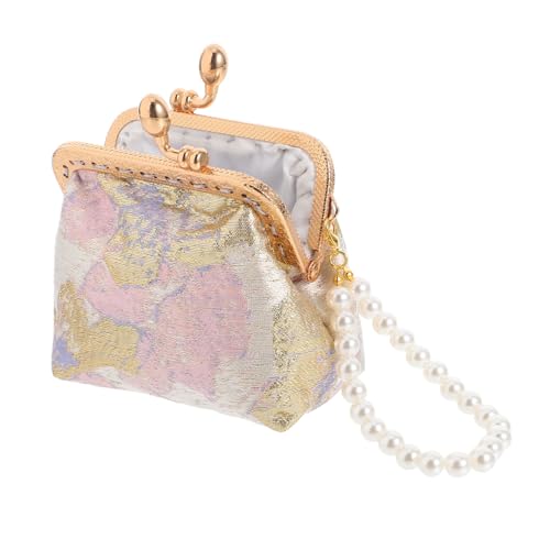 Homoyoyo Chinesische Seiden-geldbörse Für Damen Mit Perlendesign Und Blumenmuster Traditioneller Seidenstoff Handgehaltene Clutch Für Reisen Und Alltag von Homoyoyo