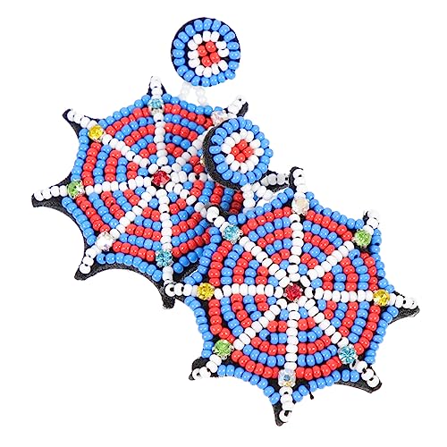 Homoyoyo Handgefertigte Halloween Ohrstecker mit Reisperlen Einzigartiges Spinnennetz Design Punk Stil Dekorative Ohrhänger für Damen für Halloween Party und Alltagsschmuck von Homoyoyo