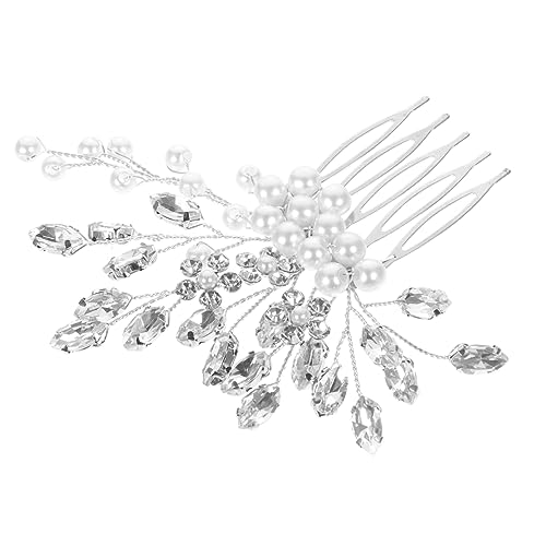 Homoyoyo Handgefertigter Haarkamm mit Perlen und Glassteinen Eleganter Brautschmuck Leichter Haar Accessoire für Hochzeiten Bälle Festliche Anlässe Rutschfester für Damen von Homoyoyo