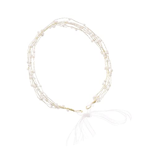 Homoyoyo Handgefertigtes Perlen Haarband Brautschmuck Stirnband für Damen Hochzeit Party Haarschmuck Zubehör für Braut und Brautjungfern von Homoyoyo