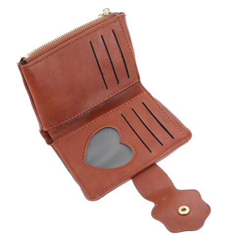 Homoyoyo Handtasche Mit Reißverschluss Kartenetui Für Damen Münzgeldbörse Mit Armband Braune Dreifach Gefaltete Geldbörse Im Vintage-Blumenmuster Aus Strapazierfähigem Pu-Material von Homoyoyo