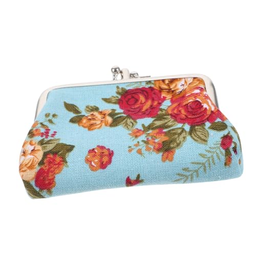 Homoyoyo Vintage Damen Wechselgeldbeutel Handtasche Floral Canvas Geldbörse Kapazität Geldbörse Für Frauen von Homoyoyo
