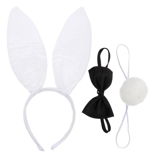 Homoyoyo Hasenohren Haarreif mit Plüschfliege und Leichtes Kostümzubehör für Cosplay Karneval und Party Weiches Stoffmaterial Geeignet für Erwachsene Zufällige Farbe Zufällige Farbe von Homoyoyo