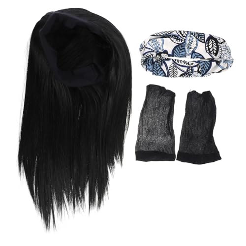 Homoyoyo Headband Wig Teiliges Mittellanges Glattes Echthaar Verstellbar Natürliches Tragegefühl Damen Haarperücke für Alltag Party Styling von Homoyoyo