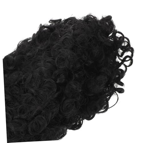Homoyoyo Headset Kurze Perücke Lockiges Haar Topper Damen Afrikanisches Lockiges Haar Party Haarperücke Kurze Cosplay Perücke Afro Lockenperücken Schwarze von Homoyoyo
