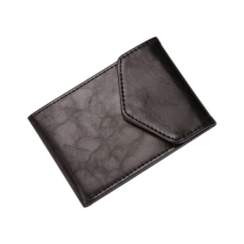 Homoyoyo Schlanke Herrenbrieftasche Aus Pu- Einfaches Design Kleine Geldbörse Für Herren Business-Clutch Mit Anti-RFID-Schutz Praktische Führerschein-Tasche Schwarz von Homoyoyo