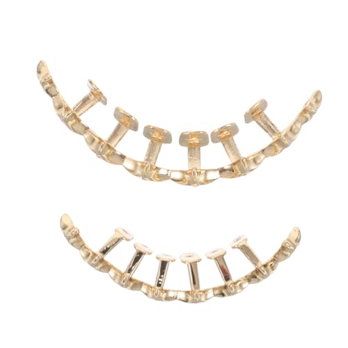 Homoyoyo Hip Hop Goldene mit Sternen und Diamantbesatz Stylische Fake Grills für Männer und Frauen Einfach Anzubringen für Partys Auftritte und Rapper Kostüm Zubehör von Homoyoyo