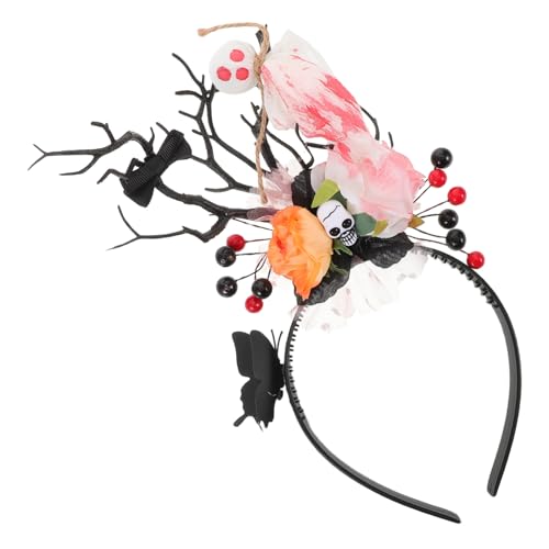 Homoyoyo Hirschgeweih-stirnband Für Halloween Geisterkopf-accessoire Totenmaske-kopfbedeckung Gruseliges Haarband Für Kostümparty Tag Der Toten Und Cosplay-gastgeschenke von Homoyoyo