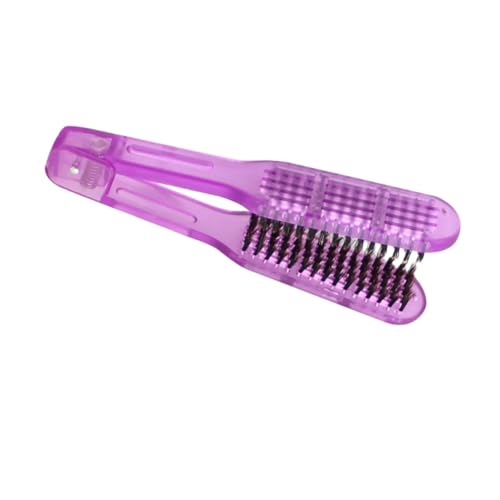 Homoyoyo Hochtemperaturbeständiger Haarglättungskamm für Frauen mit Doppelseitigen Borsten Ergonomischer Griff Langlebiger Kunststoff für Glattes Lockiges und Kurzes Haar Geeignet von Homoyoyo