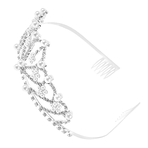 Homoyoyo Hochwertige Brautkrone mit Strass und Perlen Eleganter Haarschmuck für Damen Verstellbare Kopfbedeckung für Hochzeit Brautjungfern Partys und Besondere Anlässe von Homoyoyo