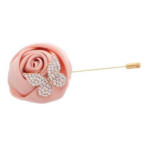 Homoyoyo Hochzeit Boutonniere Für Herren Aus Kunstblumen Mit Strass-details Ansteckblume Aus Rosen Und Stoff Für Bräutigam Und Trauzeugen Brosche Für Anzüge Und Hochzeitszeremonien von Homoyoyo