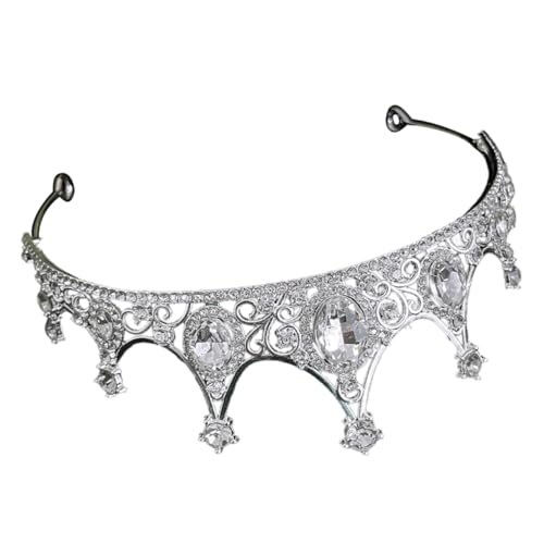 Homoyoyo Hochzeit Brautkrone aus Langlebigem Strass Silberne Tiara für Damen und Mädchen Funkelndes Kopfschmuck Accessoire für Geburtstag Verlobung und Festliche Anlässe von Homoyoyo