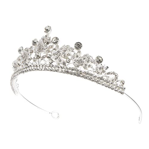 Homoyoyo Hochzeit Tiara Krone für Mädchen Glänzende Strass Haarschmuck Hochzeitszubehör für Partys und Feiern Weiß von Homoyoyo