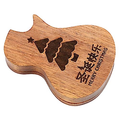 Homoyoyo Holz Gitarren Plektrum Box Langlebiger Gitarren Pick Organizer Tragbarer Ukulele Pick Halter Polierte Natürliche Maserung für Musiker Unterwegs von Homoyoyo