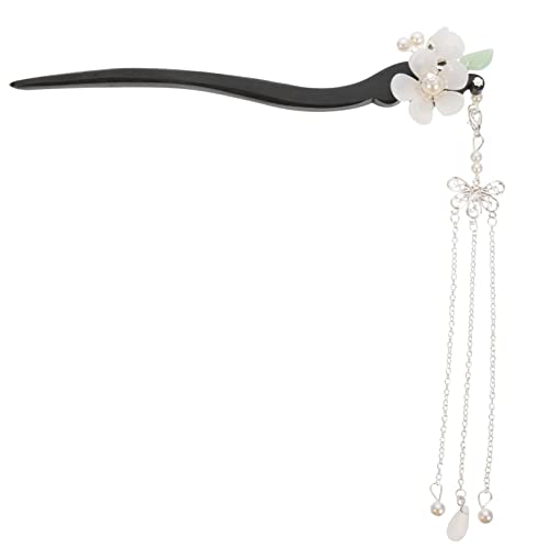 Homoyoyo Holz Haarstab mit Blüten Tassel Haarnadel Chinesisches Haarschmuck Langlebig und Sicher für Haar Dutt Eleganter Haarnadel für Damen Schont Haare und Sorgt für Festen von Homoyoyo