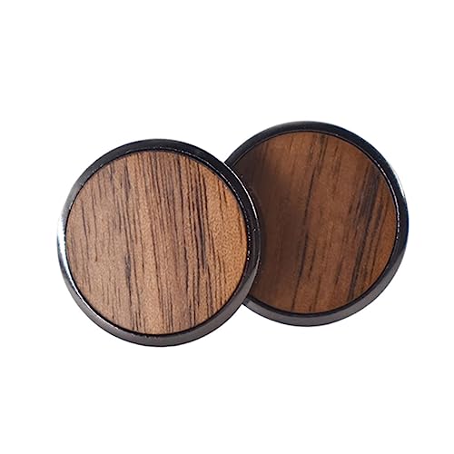 Homoyoyo Holz sleeve button aus Amerikanischem Schwarznuss Ahornholz Rund Stabile Hochglänzende Manschettenknöpfe für Hemden Langlebig und Modisch für Altersgruppen von Homoyoyo