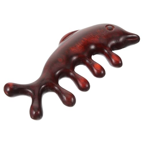 Homoyoyo Holzkamm Breitzahnig zum Entwirren Lockiger Haare Tragbarer Massagekamm in Delfinform Leicht und Robust aus Holz Geeignet für Kopfhautmassage bei Damen und Herren Praktischer von Homoyoyo