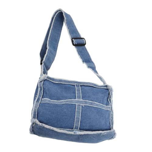 Homoyoyo Jeans Umhängetasche Damen Denim Tasch Schultertasche Mit Fächern Retro Handtasche Für Reisen Und Täglichen Gebrauch Beutel Mit Griff Clutch Für Frau von Homoyoyo