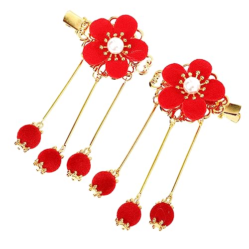 Homoyoyo Junge Mädchen Haarnadeln Mit Quaste Blumen Haar Clips Junge Mädchen Retro Haar Zubehör Hautfreundlich Leichtanziehen von Homoyoyo