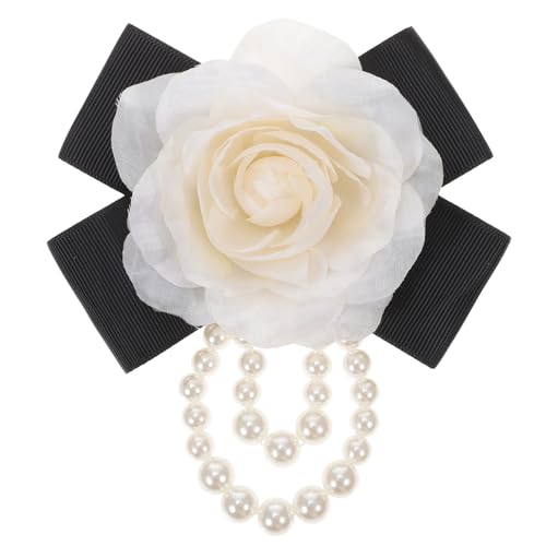 Homoyoyo Kamelien-brosche Für Damen Elegante Blütenbrosche Aus Perlen Mit Anstecknadel Für Kleidung Hüte Kleider Und Anzüge Perfektes Accessoire Für Besondere Anlässe Cremefarben von Homoyoyo