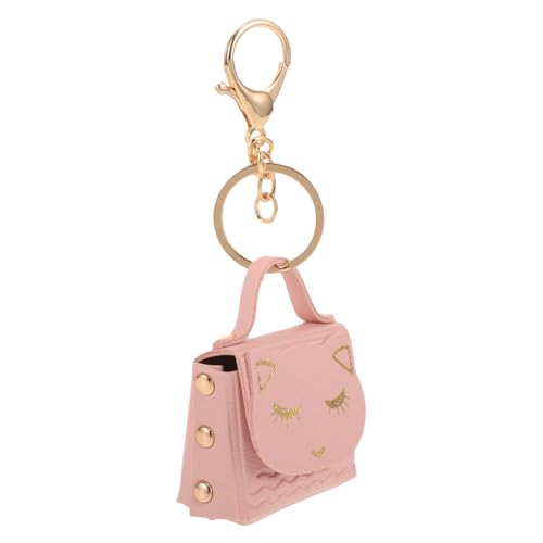 Homoyoyo Katze Schlüsselanhänger Klein Schlüsselanhänger Geldbörse Karikatur Brieftasche Süß Reize Katze Plüsch Beutel Schwarzes Katzenportemonnaie Bausätze Marienkäfer Pu Rosa von Homoyoyo