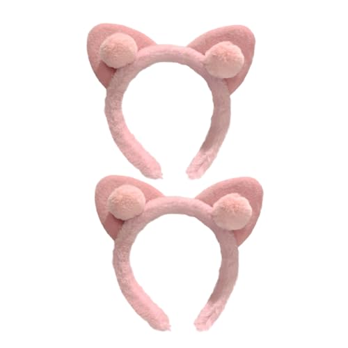 Homoyoyo 2 Stück Katzenohren Haarreifen Für Erwachsene Flauschiges Tierohren Stirnband Elastisches Makeup Kopfreifen Für Cosplay Partys Und Halloween von Homoyoyo
