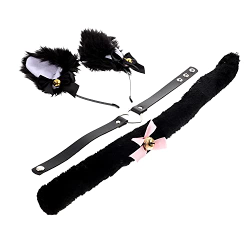 Homoyoyo Katzenohren Haarreif Set mit Glocken Spitzen Schleife und Teiliges Cosplay Zubehör für Halloween Weihnachts und Partydekoration Verstellbar für und Mädchen von Homoyoyo
