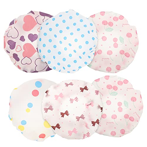 Homoyoyo Kinder Duschhaube 6 Stück Wiederverwendbare Badekappen für Mädchen Elastische Duschhauben für Kinder zum Baden Reisen und Schlafen Schützt das Haar vor Feuchtigkeit von Homoyoyo