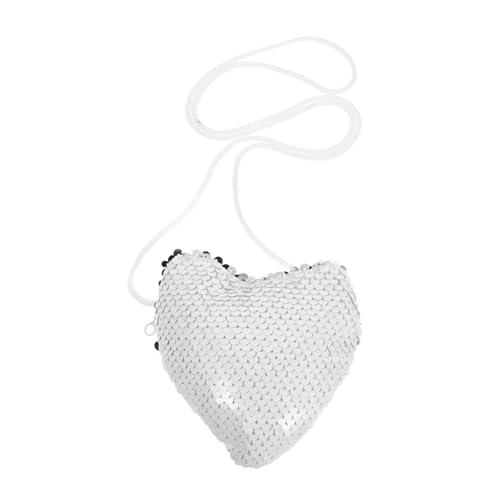 Homoyoyo Herzförmige Pailletten Geldbörse Für Mädchen Robuste Umhängetasche Für Partys Alltag Und Schicke Outfits Mit Verstellbarem Schultergurt von Homoyoyo