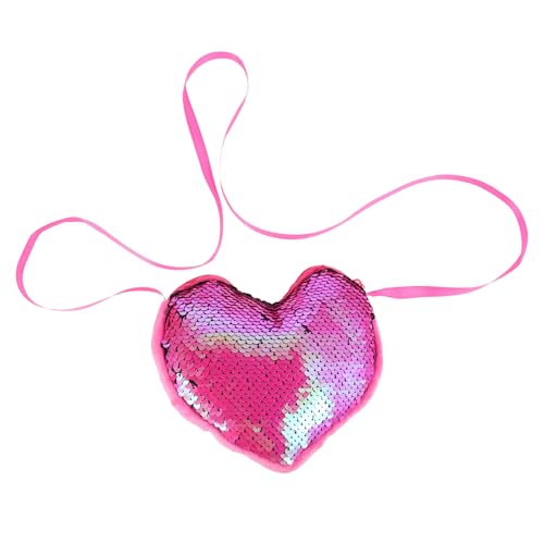 Homoyoyo Herzförmige Pailletten Umhängetasche Für Mädchen Süße Kleine Crossbody-Tasche Für Schule Reisen Und Partys Praktisches Schultertasche Für Persönliche Gegenstände von Homoyoyo