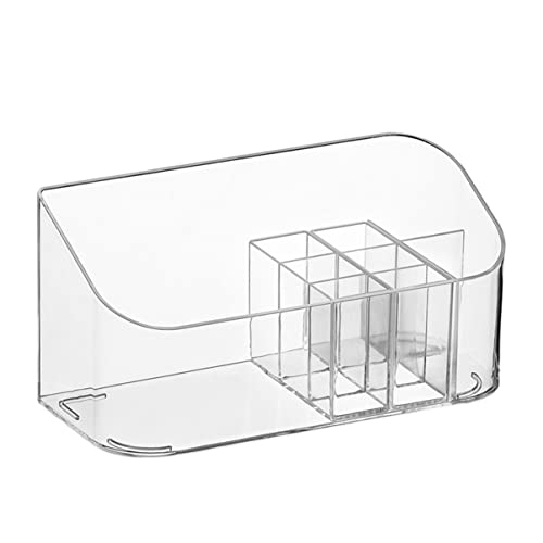 Homoyoyo Klarer Kosmetik Organizer für Desktop Multifunktionale Aufbewahrungsbox mit Verstellbaren Fächern für Make Up und Lippenstift Transparent und Langlebig von Homoyoyo